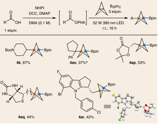 Table2.原位活化羧酸合成BCP-Bpin（圖片來(lái)源：Nat. Chem.）